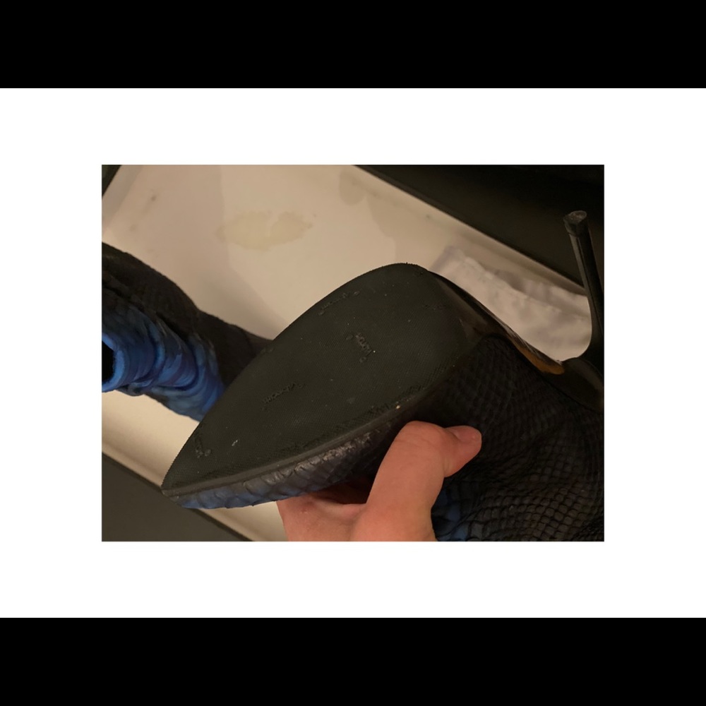 Giuseppe Zanotti Black/Blue Python Calf Booties - image 4